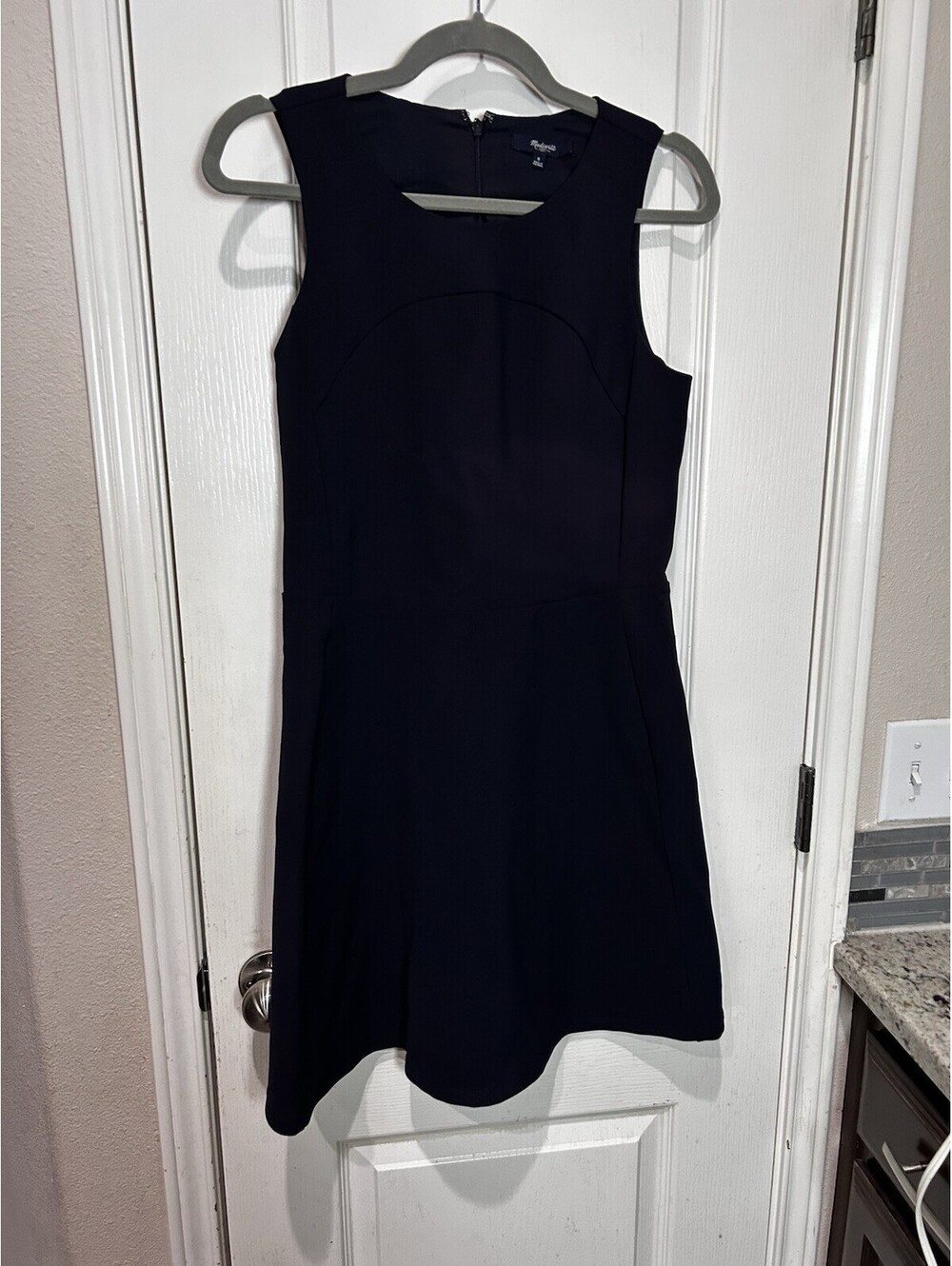 Madewell Navy Blue Adore Me Crew Neck Sleeveless Mini Dress Size 6